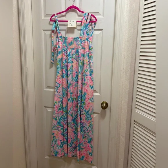 NWOT Lilly Pulitzer XL Maleka maxi dress Multi Tropical Punch print. - Picture 6 of 6